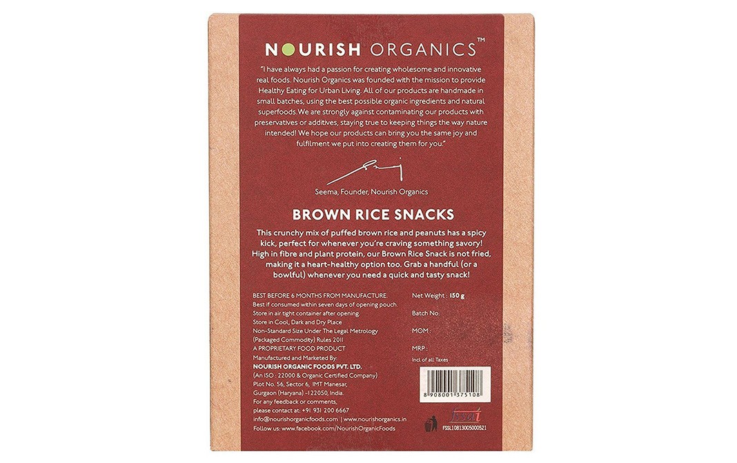 Nourish Organics Brown Rice Snacks    Box  150 grams
